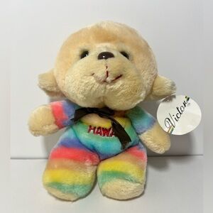 Victor Trading Co Rainbow Hawaii Monkey Plush Stuffed Animal VTG Tags Pride